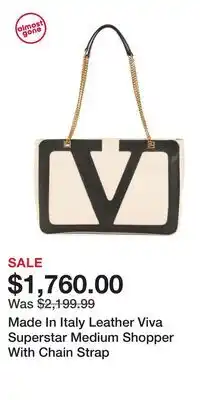 TJ Maxx Made In Italy Leather Viva Superstar Medium Shopper With Chain Strap offer