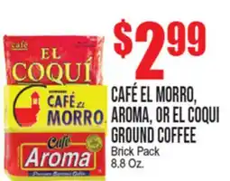Extra Supermarket CAFÉ EL MORRO, AROMA, OR EL COQUI GROUND COFFEE offer