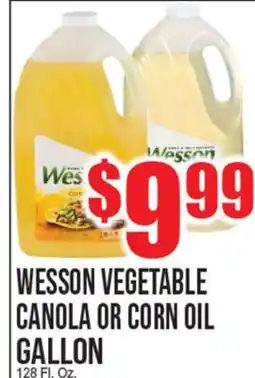 Extra Supermarket WESSON VEGETABLE CANOLA OR CORN OIL GALLON offer