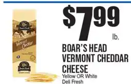 Extra Supermarket BOAR'S HEAD VERMONT CHEDDAR CHEESE offer