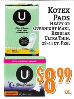 Trade Fair Supermarket KOTEX PADS HEAVY OR OVERNIGHT MAXI, REGULAR Ultra Thin offer