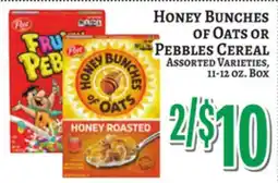 Trade Fair Supermarket Honey Bunches OF Oats OR Pebbles Cereal offer