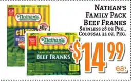 Trade Fair Supermarket Nathan's FAMILY PACK BEEF FRANKS offer