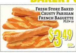 Trade Fair Supermarket FRESH STORE BAKED Crusty Parisian FRENCH BAGUETTE offer