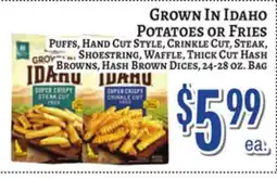 Trade Fair Supermarket GROWN IN Idaho POTATOES OR FRIES offer