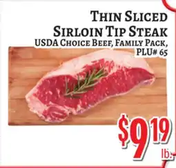 Trade Fair Supermarket THIN SLICED SIRLOIN TIP STEAK offer