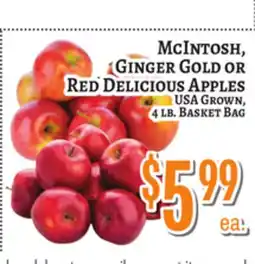 Trade Fair Supermarket McIntosh, Ginger Gold Or Red Delicious Apples offer