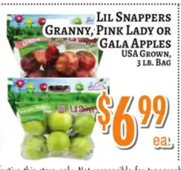 Trade Fair Supermarket LIL SNAPPERS GRANNY, PINK LADY OR GALA APPLES offer
