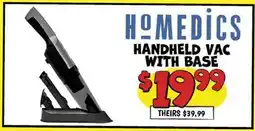 Ollie's HOMEDICS HANDHELD VAC WITH BASE offer