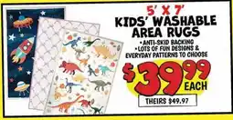 Ollie's KIDS' WASHABLE AREA RUGS offer