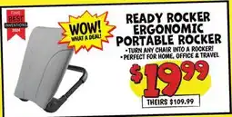 Ollie's READY ROCKER ERGONOMIC PORTABLE ROCKER offer