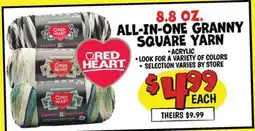 Ollie's RED HEART ALL-IN-ONE GRANNY SQUARE YARN offer