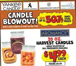 Ollie's AROMANCE HARVEST CANDLES offer