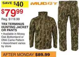 Dunham's Sports MUDDY TRX TERMINUS HUNTING JACKET OR PANTS offer