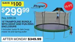 Dunham's Sports 15' TRAMPOLINE BUNDLE WITH HOOP AND FUN-RING ENCLOSURE offer