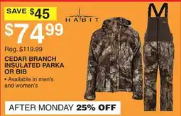 Dunham's Sports CEDAR BRANCH INSULATED PARKA OR BIB offer