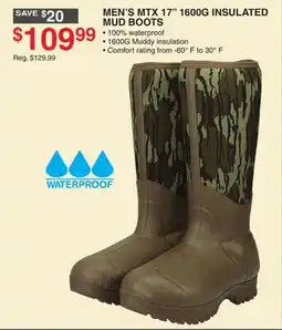 Dunham's Sports MEN'S MTX 17 1600G INSULATED MUD BOOTS offer