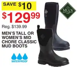 Dunham's Sports MEN'S TALL OR WOMEN'S MID CHORE CLASSIC MUD BOOTS offer
