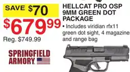 Dunham's Sports HELLCAT PRO OSP 9MM GREEN DOT PACKAGE offer