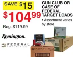 Dunham's Sports GUN CLUB OR CASE OF FEDERAL TARGET LOADS offer