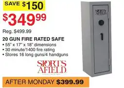 Dunham's Sports 20 GUN FIRE RATED SAFE offer