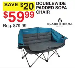 Dunham's Sports BLACK SIERRA DOUBLEWIDE PADDED SOFA CHAIR offer