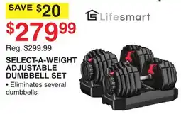 Dunham's Sports SELECT-A-WEIGHT ADJUSTABLE DUMBBELL SET offer