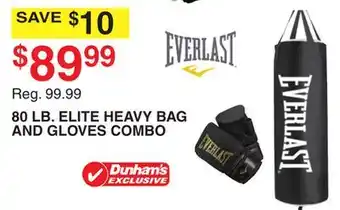 Dunham's Sports 80 LB. ELITE HEAVY BAG AND GLOVES COMBO offer