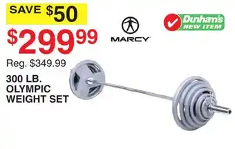 Dunham's Sports 300 LB. OLYMPIC WEIGHT SET offer