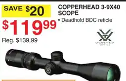 Dunham's Sports VORTEX OPTICS COPPERHEAD 3-9X40 SCOPE offer