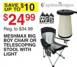 Dunham's Sports MESHMAX BIG BOY CHAIR OR TELESCOPING STOOL WITH LIGHT offer