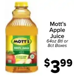 Valu Market Mott's Apple Juice offer