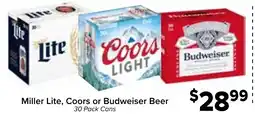 Valu Market Miller Lite, Coors or Budweiser Beer offer