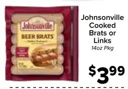Valu Market Johnsonville cooked brats or links offer