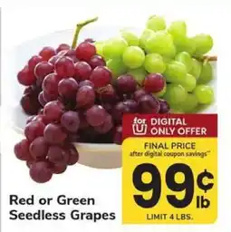 Safeway Red or Green Seedless Grapes offer