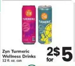 Safeway Zyn Turmeric Wellness Drinks offer