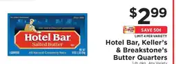 ShopRite Hotel Bar, Keller’s & Breakstone’s Butter Quarters offer