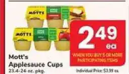 Safeway Mott's Applesauce Cups offer