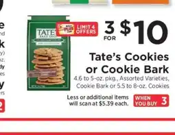 ShopRite Tate’s Cookies or Cookie Bark offer