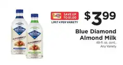ShopRite Blue Diamond almond milk offer