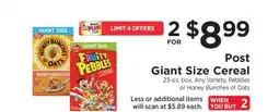 ShopRite Post Giant Size Cereal offer