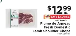 ShopRite Plume de Agneau Fresh Domestic Lamb Shoulder Chops offer