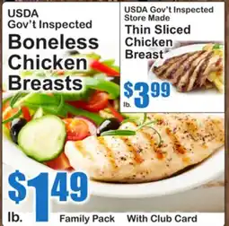 SuperFresh USDA Gov't Inspected Boneless Chicken Breasts offer