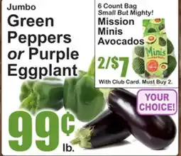 SuperFresh Jumbo Green Peppers or Purple Eggplant offer