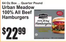 SuperFresh 64 Oz Box ... Quarter Pound Urban Meadow 100% All Beef Hamburgers offer