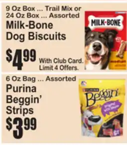 SuperFresh Milk-Bone Dog Biscuits or Purina Beggin' Strips offer
