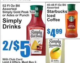 SuperFresh Simply Drinks offer