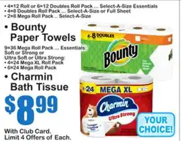 SuperFresh Bounty Paper Towels, Charmin Bath Tissue offer