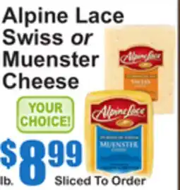 SuperFresh Alpine Lace Swiss or Muenster Cheese offer