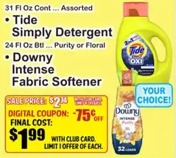 SuperFresh • Tide Simply Detergent • Downy Intense Fabric Softener offer